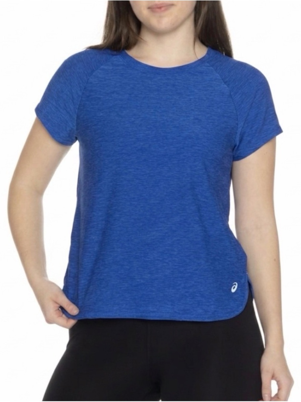 ASICS Core Blue Heather Short Sleeve Performance Running Tee XS